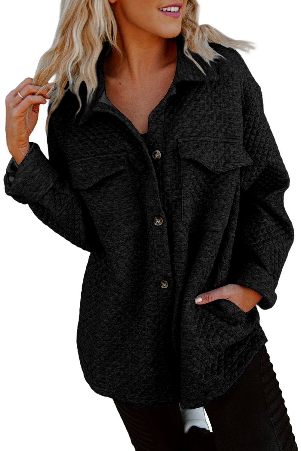 R&B | Leichtgewicht Gesteppte Hemdjacke Polyester Komfort und Stil