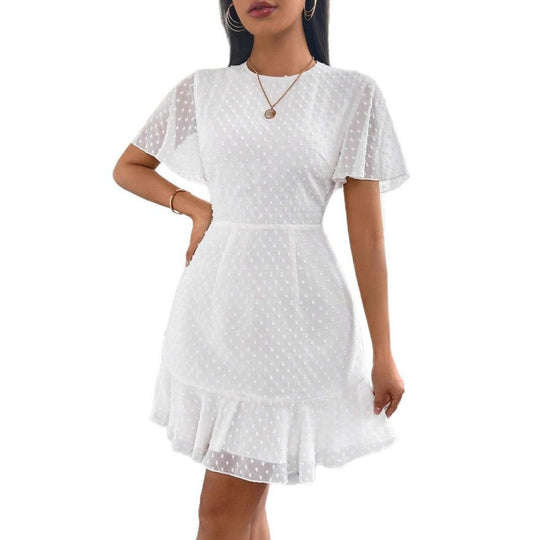 R&B | Dreidimensionales Kleid mit Rüschenrand und Punkten
