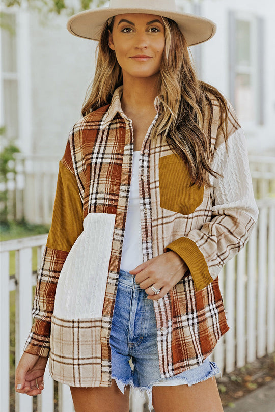 R&B | Gitterhemde mit Patchwork-details Baumwollmischung Perfekt für Layering