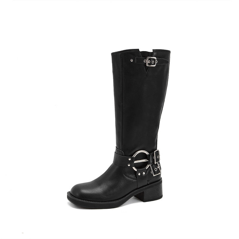 Robuste Schwarze Combat-Stiefel für Damen R&B
