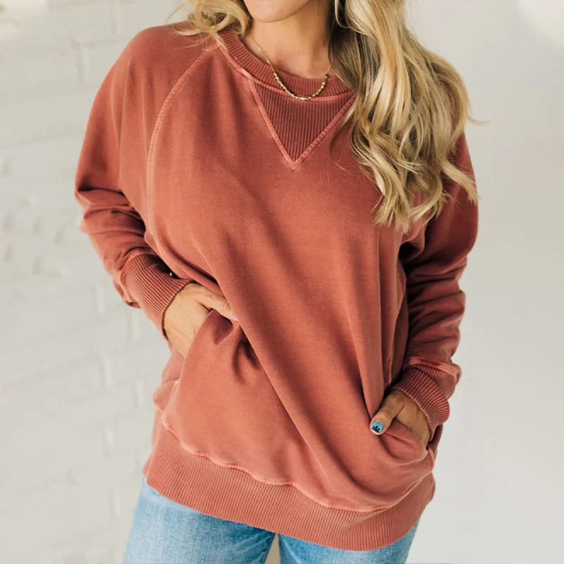 R&B | Gerippter Pullover mit Taschen