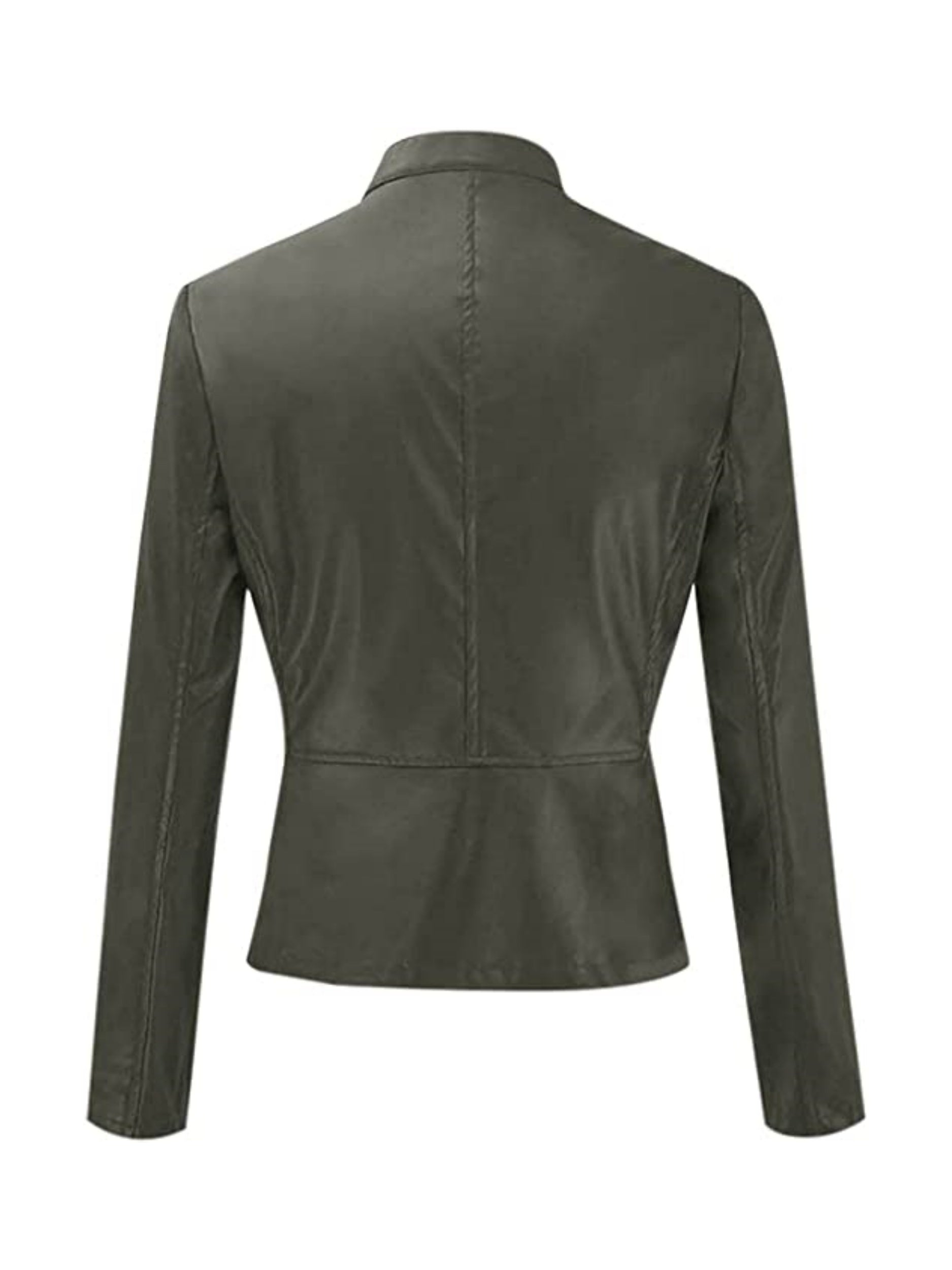 R&B | Reißverschluss Vorne Kunstleder Cropped Jacke