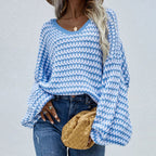 R&B | Gestreifter Strickpullover Für Modische Looks