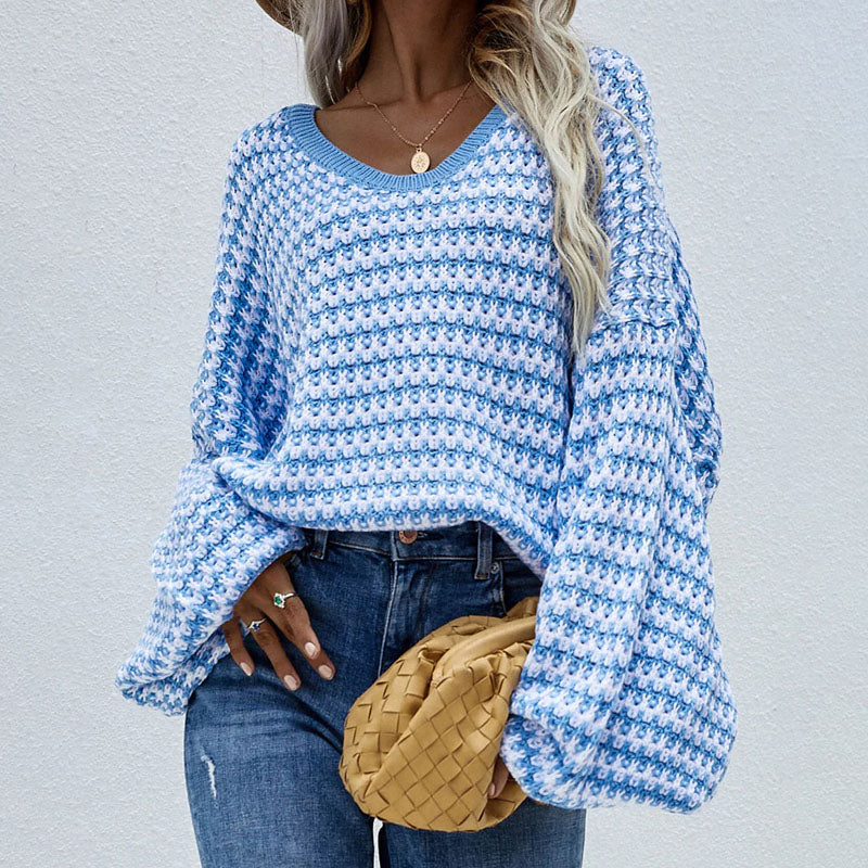 R&B | Gestreifter Strickpullover Für Modische Looks