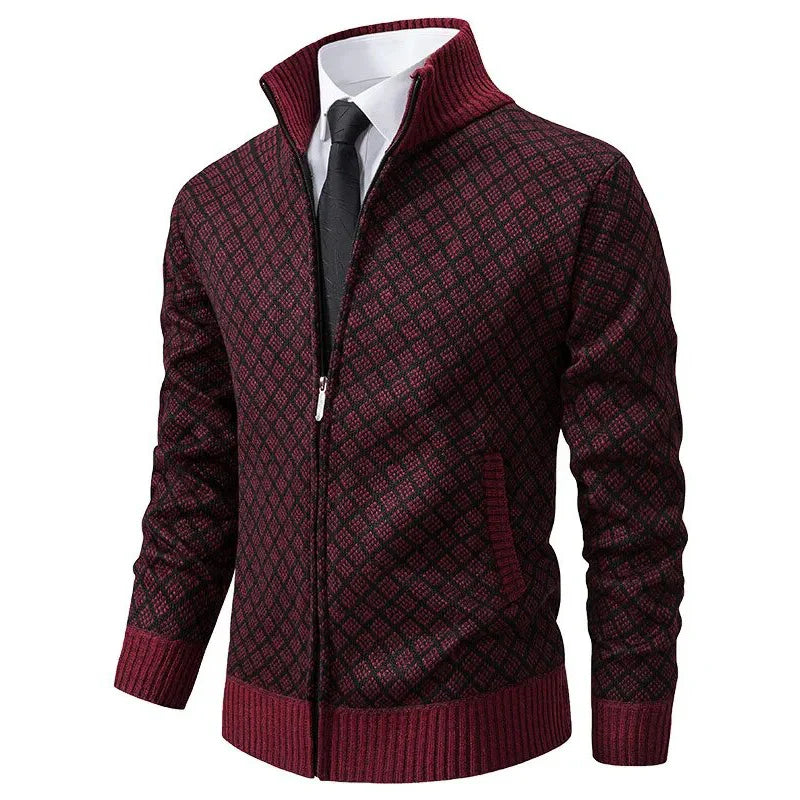 R&B | Herren Frühlingsjacke mit Reißverschluss und Geometrischem Muster