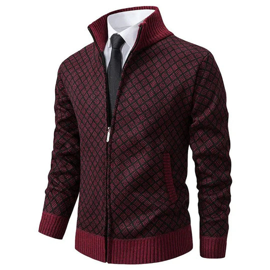 R&B | Herren Frühlingsjacke mit Reißverschluss und Geometrischem Muster