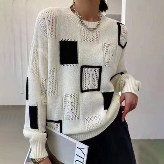 R&B | Pullover - Damen Winter Strickpullover mit einzigartigem Muster