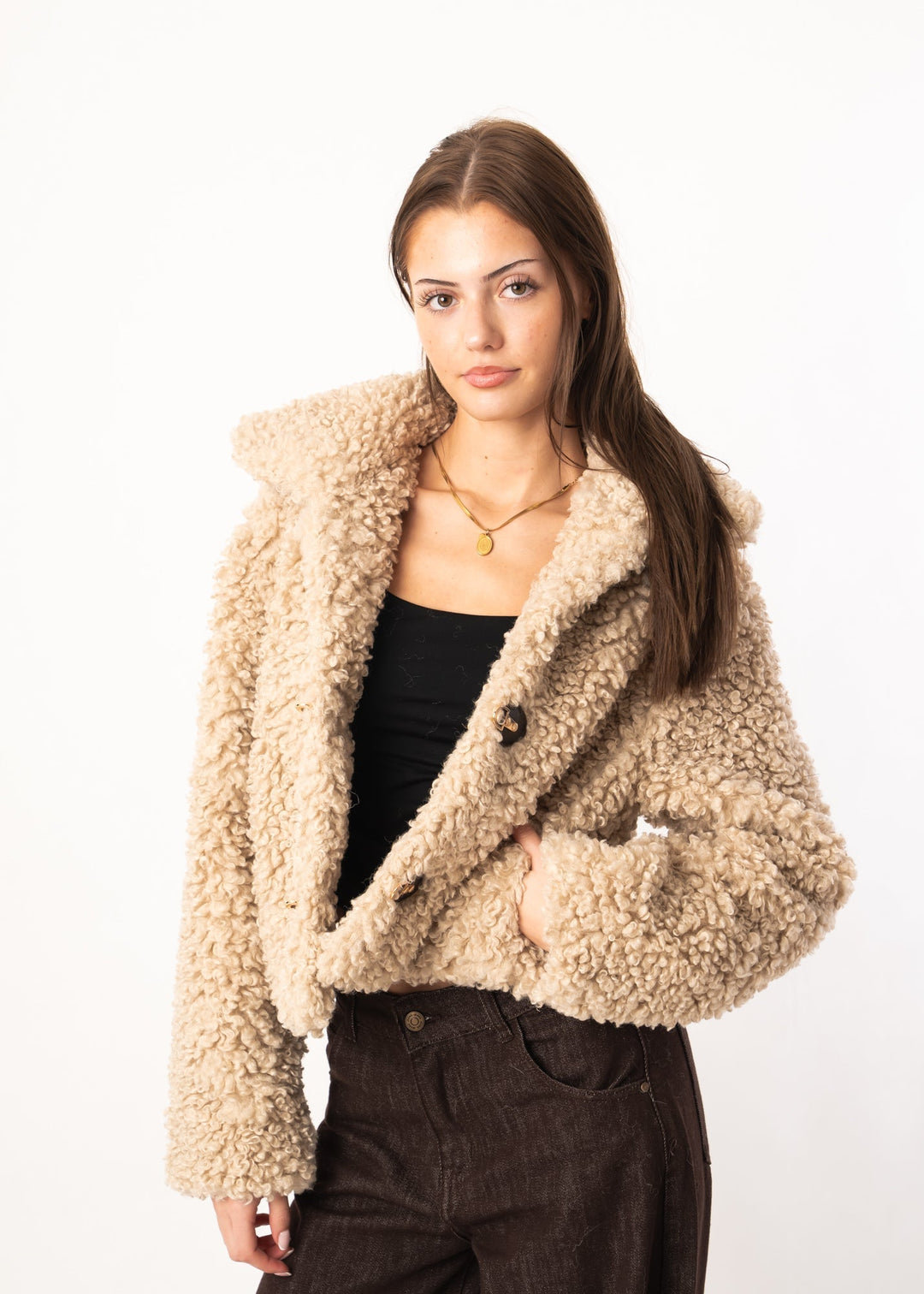 R&B | Locker Sitzende Schafslederjacke mit Locken