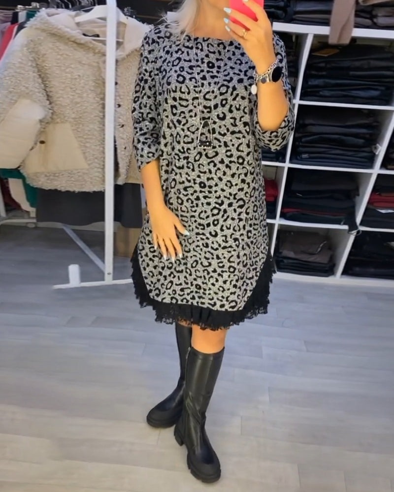 R&B | Stilvolles Kleid mit Leopardenmuster