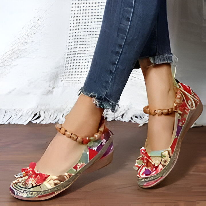 Jasmine | Flache Schuhe mit Blumenmuster für Frauen R&B