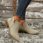 R&B | V-Ausschnitt Chic Dicke Absatzstiefel für Damen