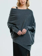 R&B | Sweatshirt - Asymmetrisch Drapierter Off-Shoulder Pullover