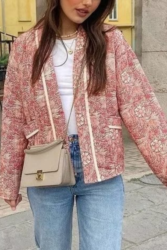 R&B | Fashion Vielseitiger Bedruckter Cardigan Langarm Baumwolljacke