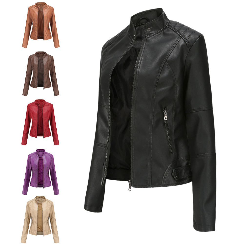 Biker-jacke mit Stehkragen