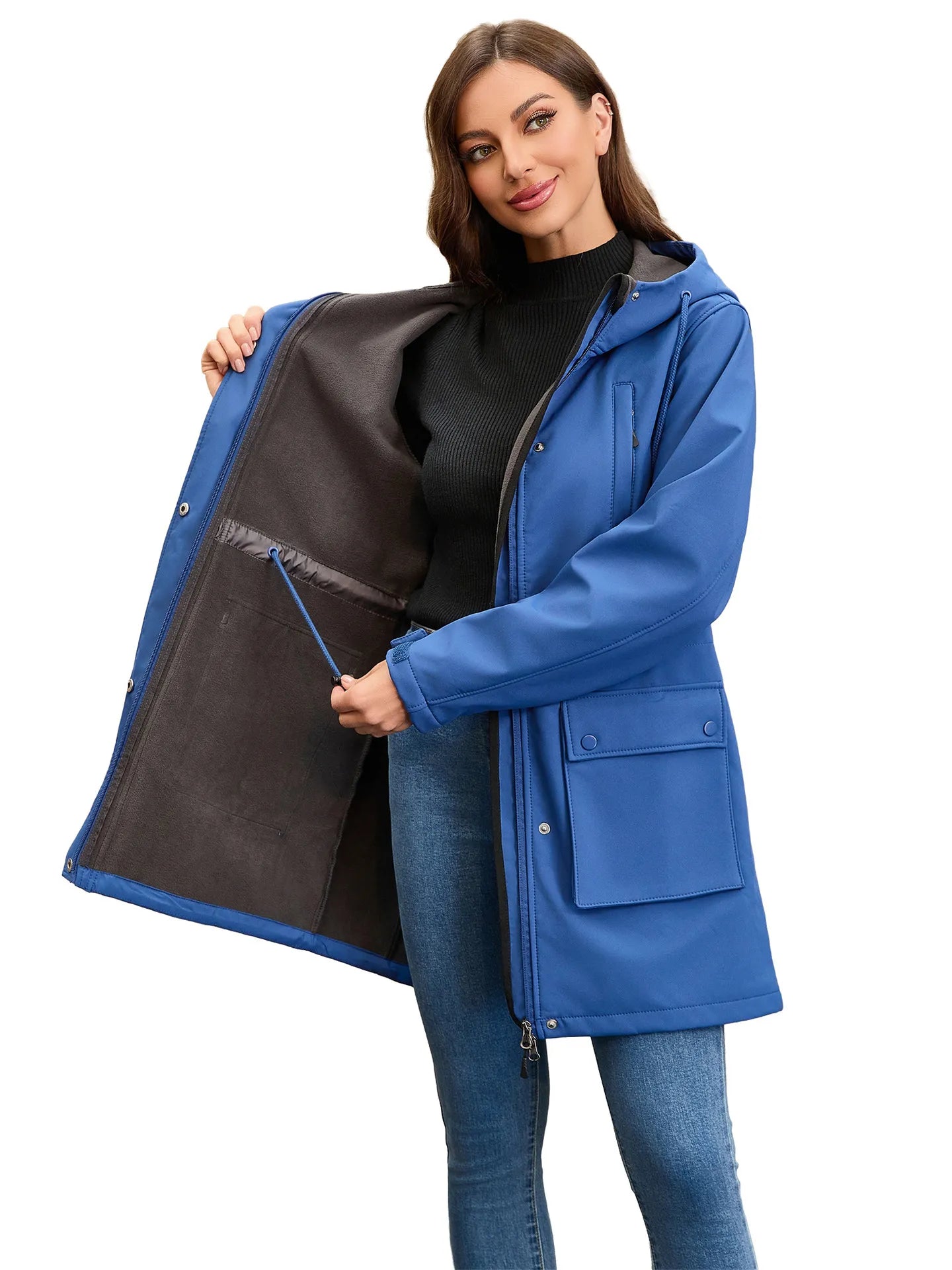 R&B | Wasserdichte Softshell-Damenjacke mit Kapuze