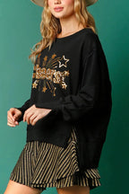 R&B | Weihnachts-Pailletten-Lässiger Rundhals Langarm-Sweatshirt