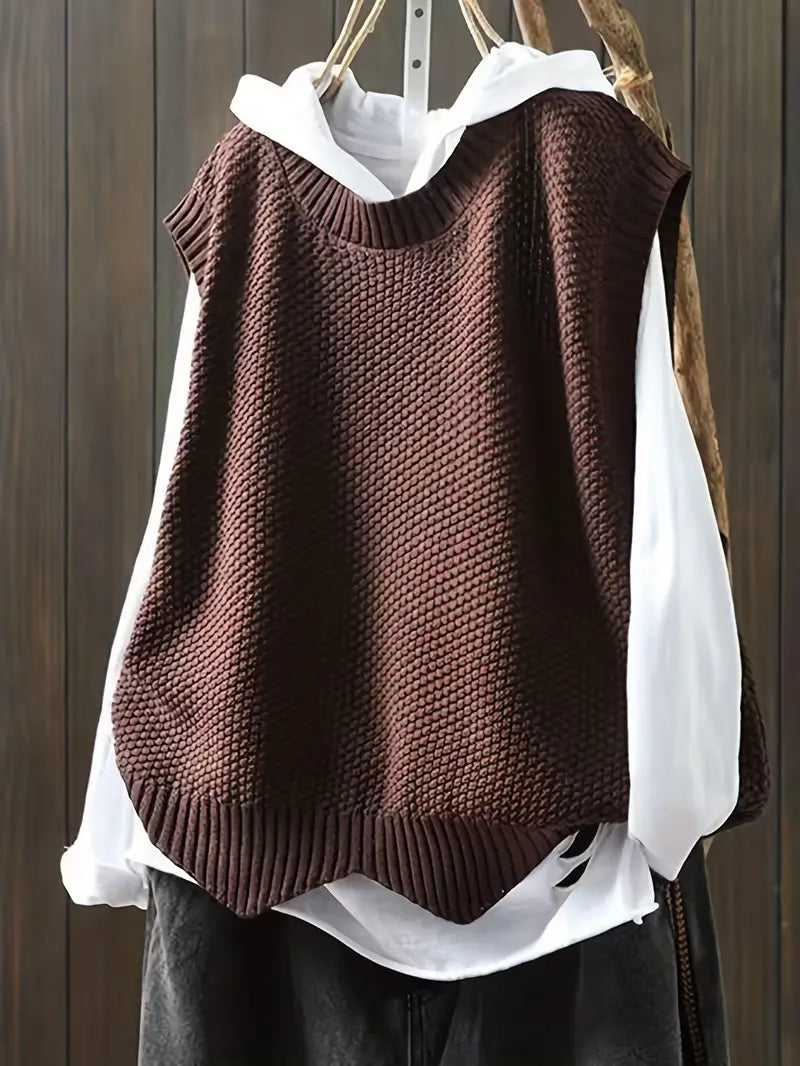 R&B | Strickweste Mit Rundhals