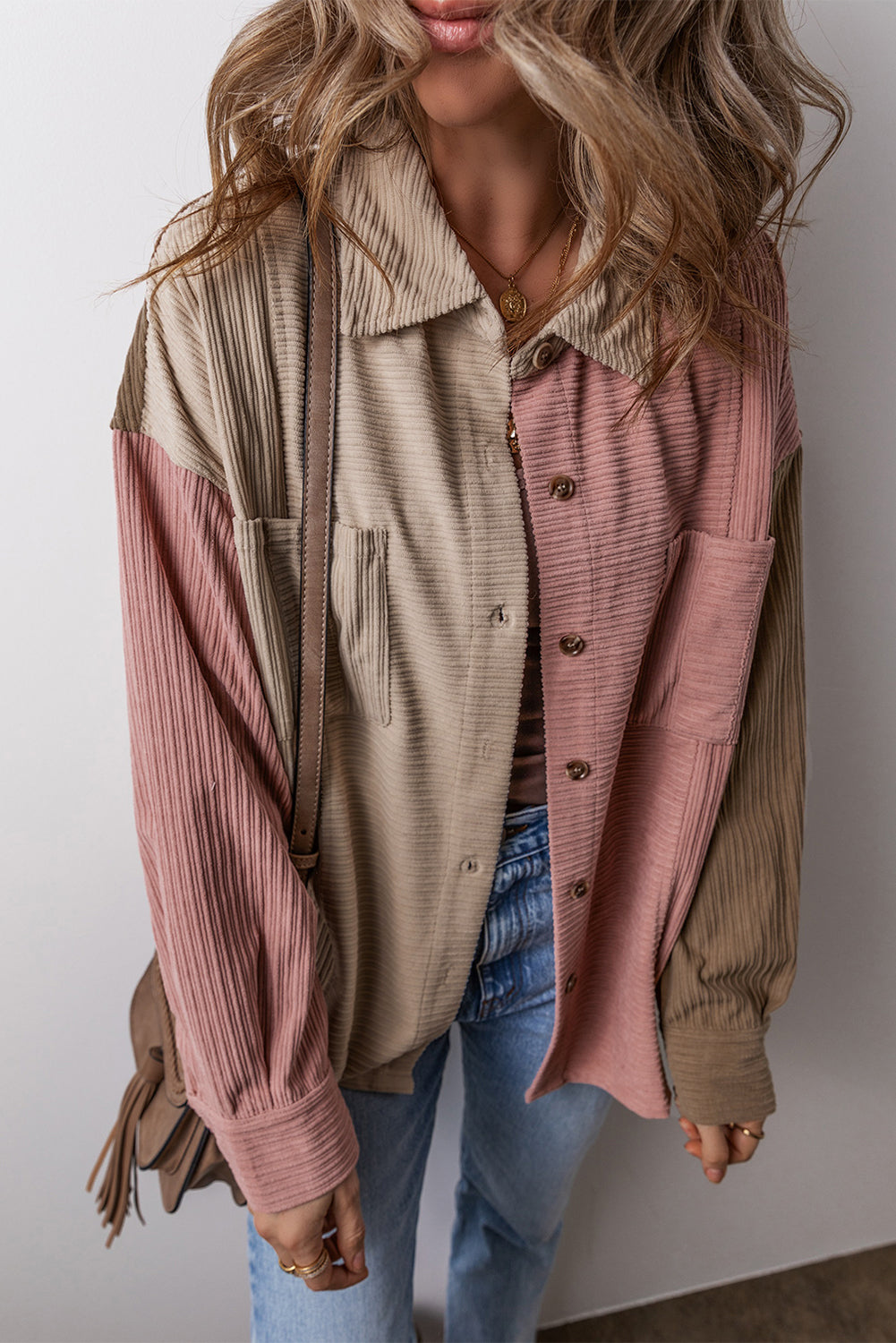 R&B | Colorblock Shirtjacke Baumwollmischung Lässig und Trendy