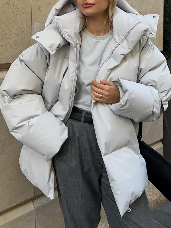 R&B | Mehrfarbiges Gepolstertes Jacket mit Kapuze