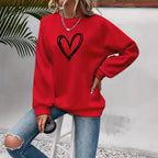 R&B | Print Rundhals-Langarmsweatshirt