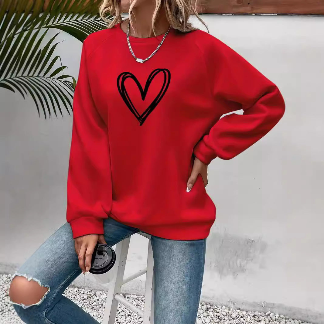R&B | Print Rundhals-Langarmsweatshirt