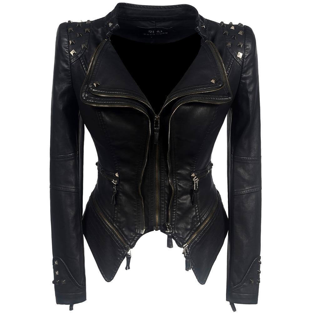 R&B | Damen Gothic Kunstlederjacke