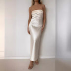 R&B | Satin rückenfreies Röhrentop Kleid