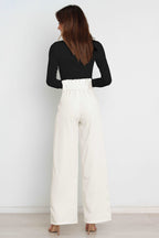 R&B | Hohe Taille Paperbag Hose mit Schleifendetail
