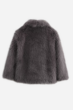 R&B | Faux-Fur-Schalkragenjacke