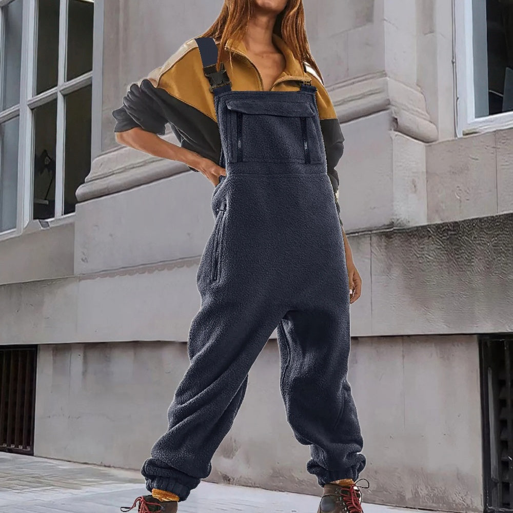 R&B | Damen Fleece Overall Mit Verstellbaren Trägern Stylisch Und Bequem