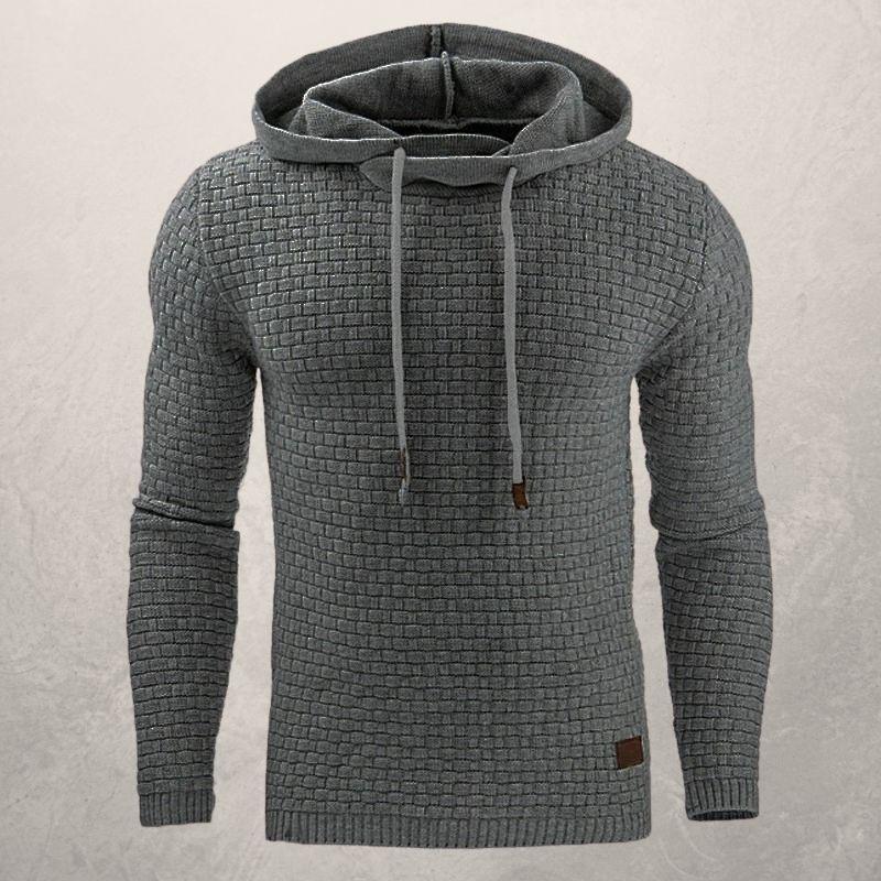 R&B | Kapuzenpullover Slim Passform Weiches Strickmaterial Karomuster Lange Ärmel