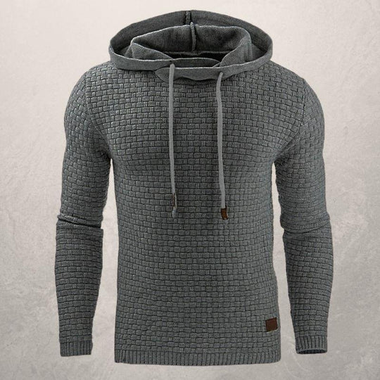 R&B | Kapuzenpullover Slim Passform Weiches Strickmaterial Karomuster Lange Ärmel