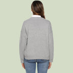 R&B | Strickpullover V-Ausschnitt Lockere Passform Lange Ärmel Weich und Bequem