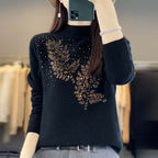 R&B | Strickpullover Mit Zartem Blättermuster