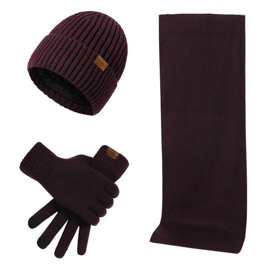 R&B - Lässiges Winterset mit Mütze, Schal und Handschuhen für Männer