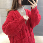 R&B | gestrickte Jacke Lang, dick und warm