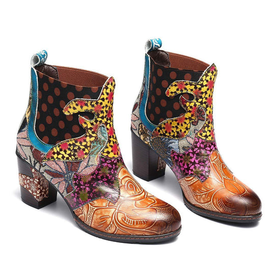 Lederstiefel für Damen mit einzigartigen Details R&B