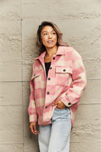 R&B | Karierte Kragenknopf Jacke