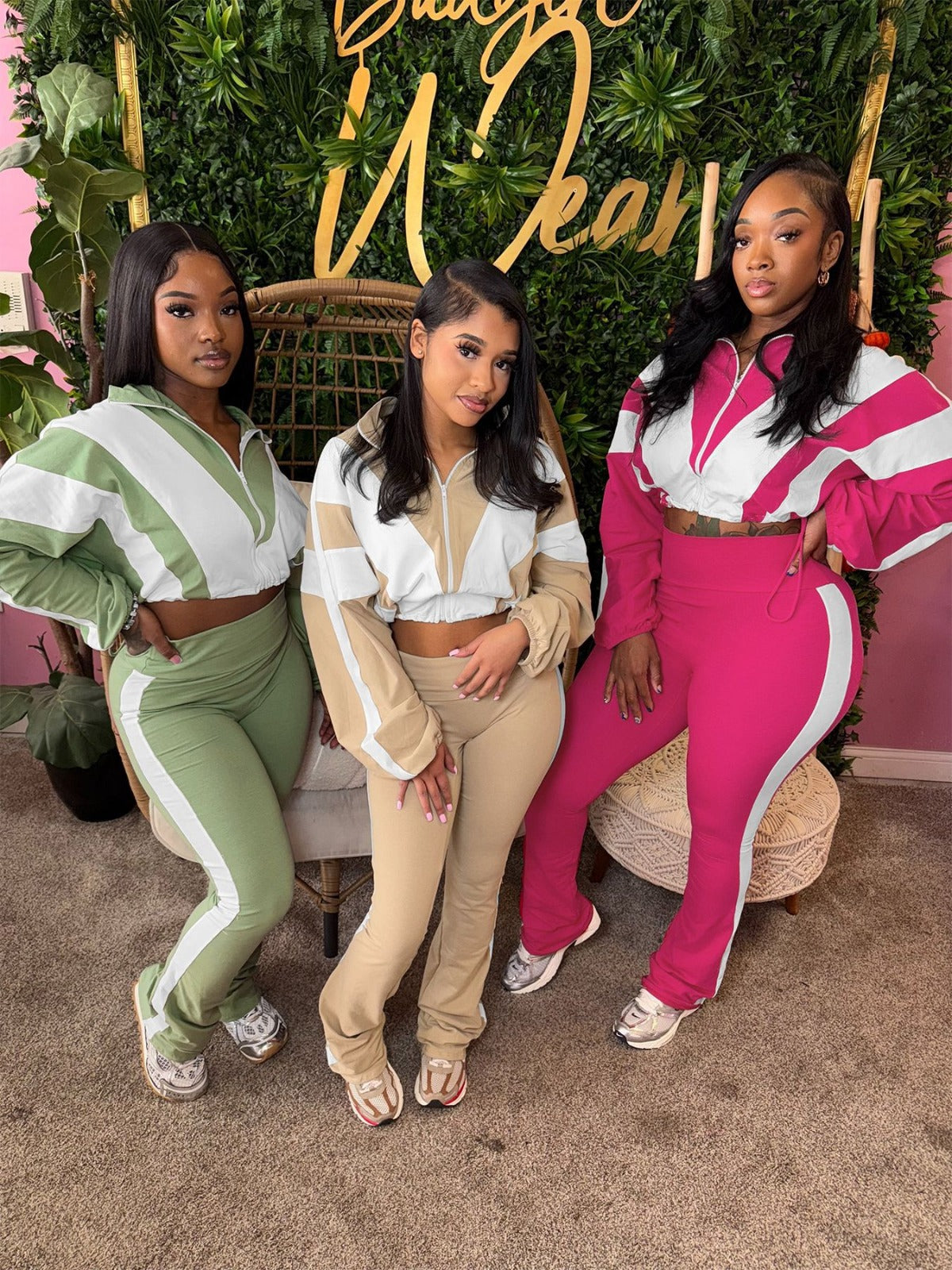 R&B | Taille Kontrast Sport Zweiteiliges Set