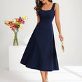 R&B | Elegantes Kleid mit Trägern Dunkelblau Farbe