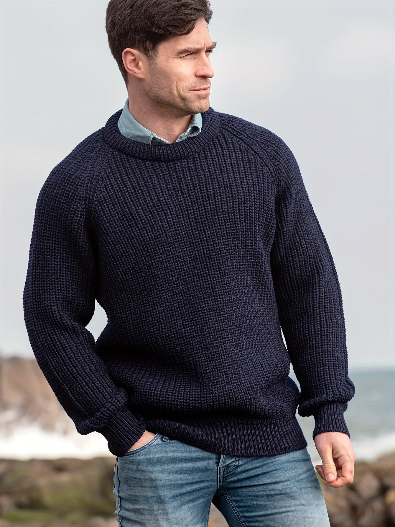 R&B | Dicke Strickjacke Im Robusten Design Wolle Wärme und Komfort