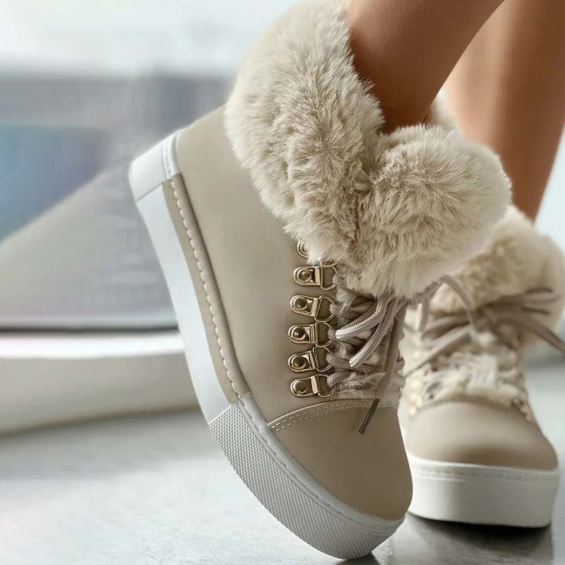 Warme Plüsch Plattform Stiefeletten R&B