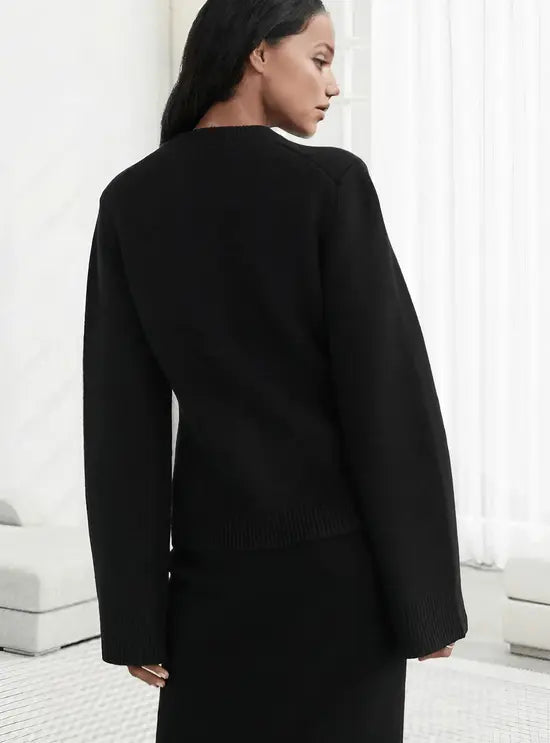 R&B | Klassische Damen Strickjacke mit Knopfleiste