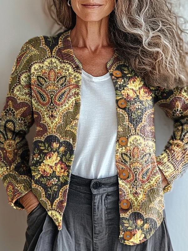 R&B | Gemusterte Jacke mit Vintage-Prägung