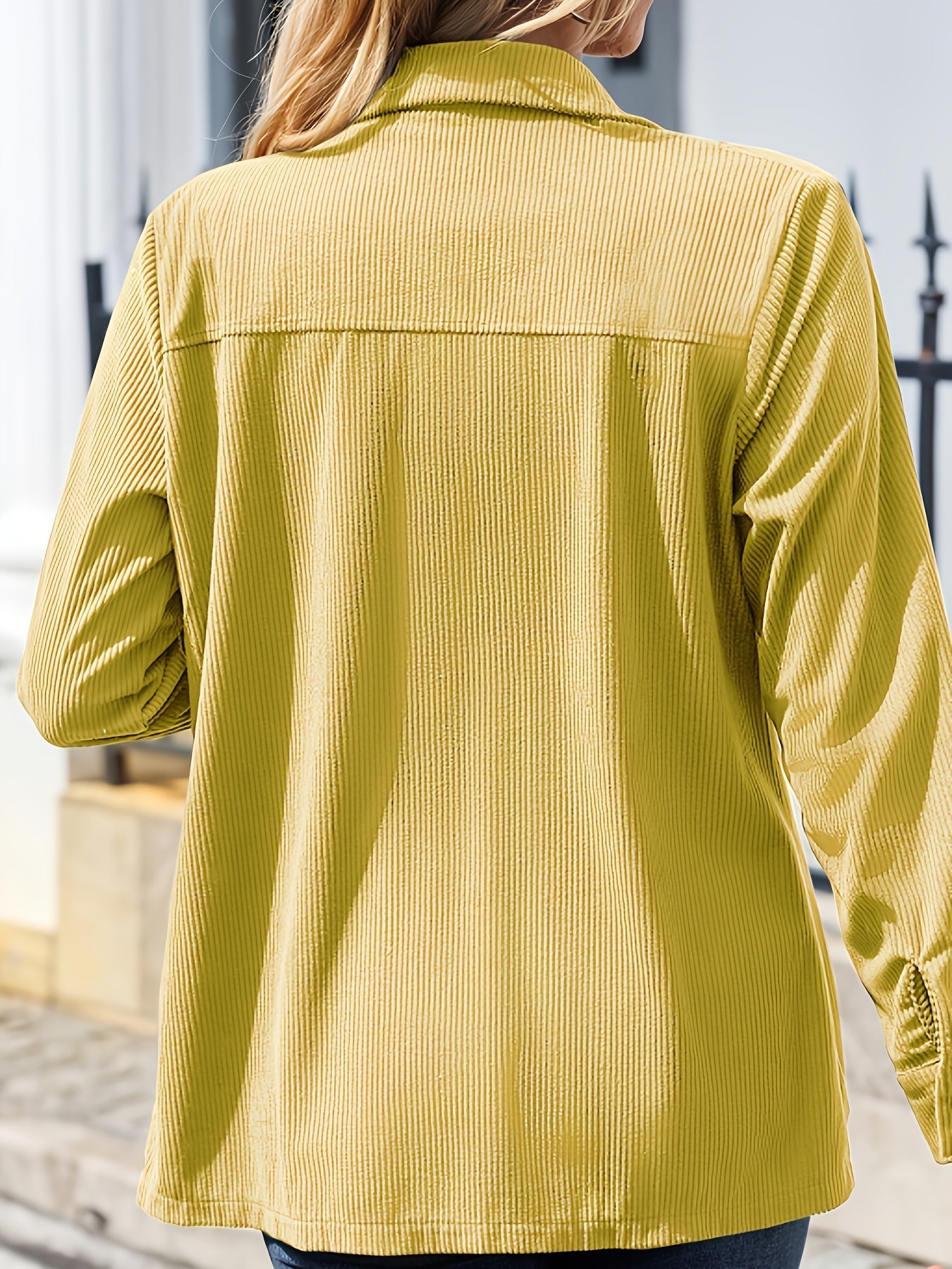 R&B | Rippjacke mit Knöpfen Polyester Lässig und Funktional