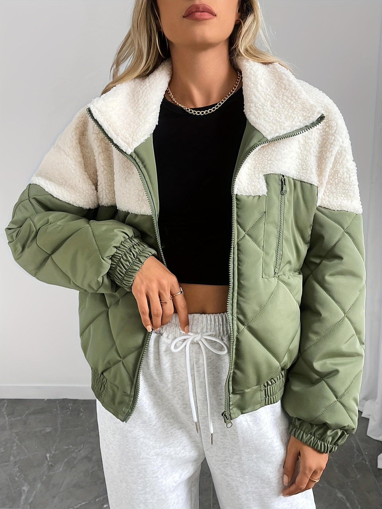 R&B | Zwischenjacke Lässiger Rundhals Lange Ärmel Herbst/winter