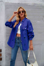 R&B | Zerrissene Rohsaum-Denimjacke
