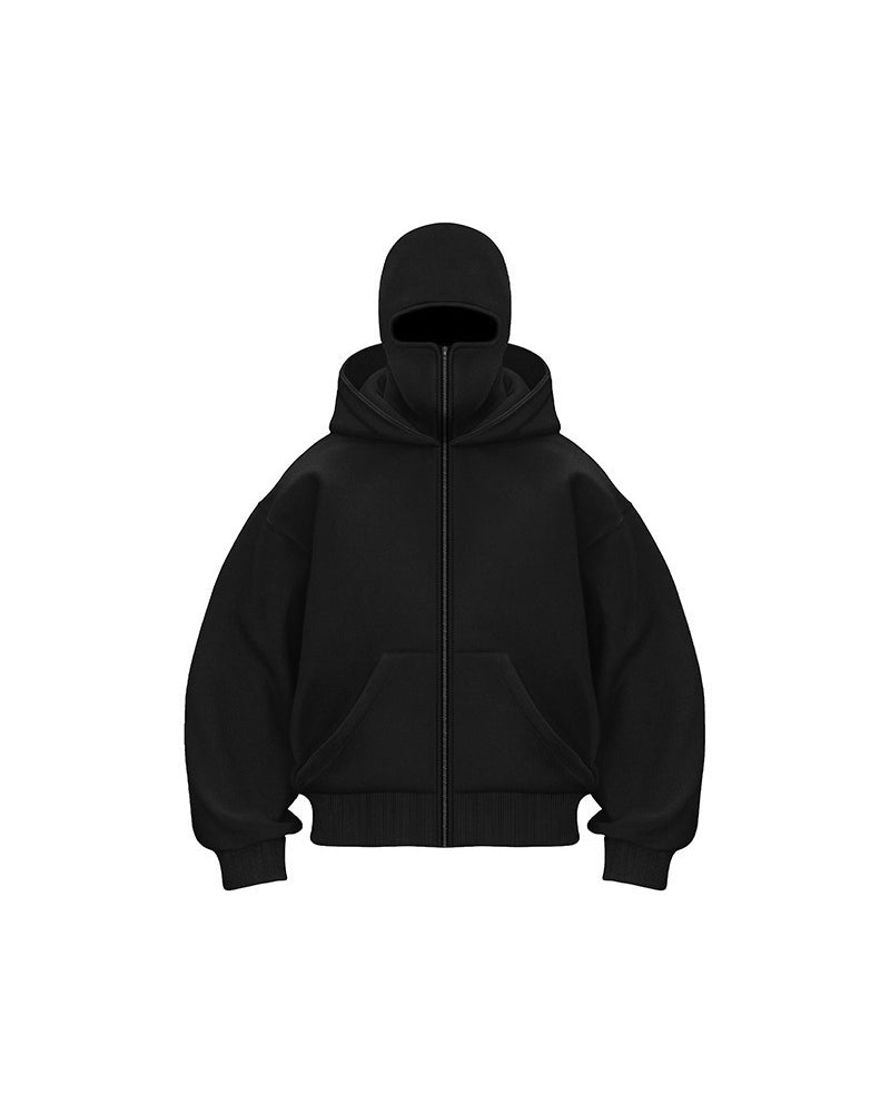 R&B | Sweatshirt Mantel mit Doppelkapuze und Reißverschluss