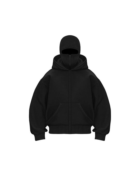 R&B | Sweatshirt Mantel mit Doppelkapuze und Reißverschluss