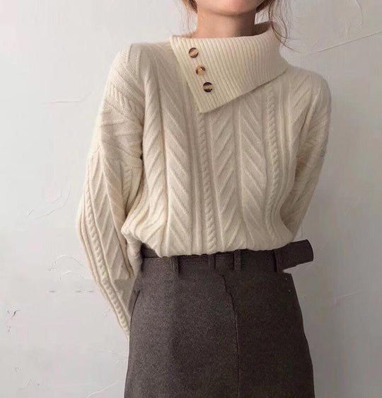 R&B | Strickpullover mit Asymmetrischem Kragen Weich und Elegant Zeitloses Design